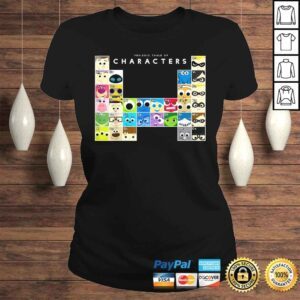 ClassicLadies Disney Pixar Movie Characters Periodic Table Graphic Shirt