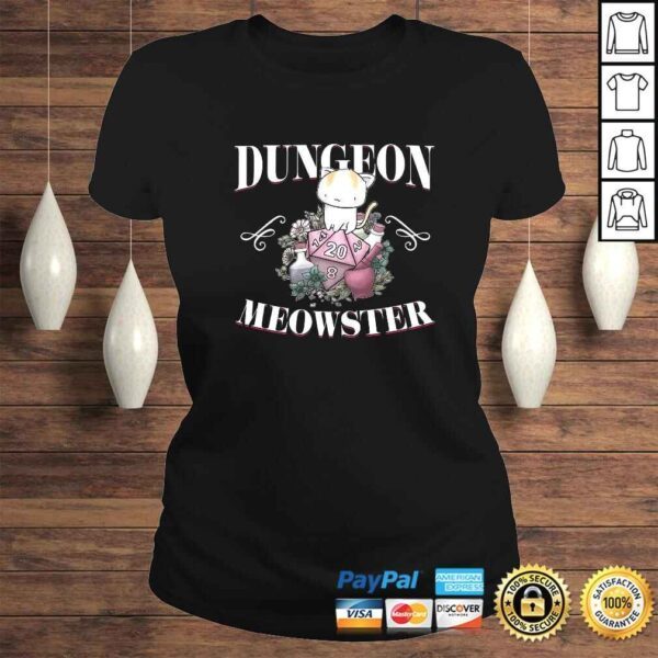 Dungeon Meowster Funny DnD Gamer Cat Lover D20 V-Neck T-Shirt - Image 3