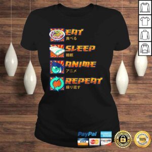 ClassicLadies Eat Sleep Anime Repeat Cute Anime Obsessed VNeck TShirt