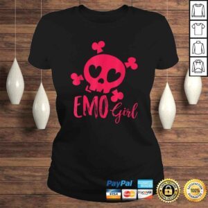 ClassicLadies Emo Girl Pink Skull Emo Goth Music Teens Emotional Shirt