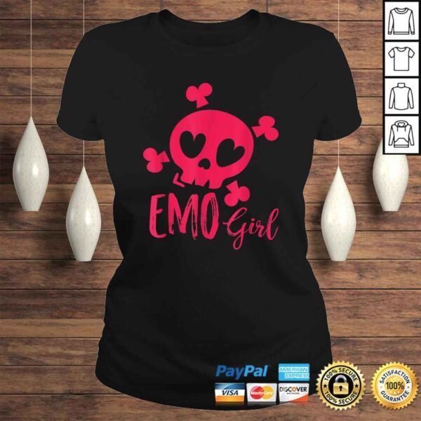 Emo Girl Pink Skull Emo Goth Music Teens Emotional Shirt - Image 3