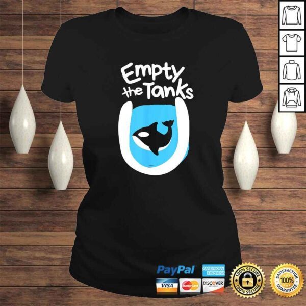 Empty The Tanks Killer Whale Orca Preservation V-Neck T-Shirt - Image 3