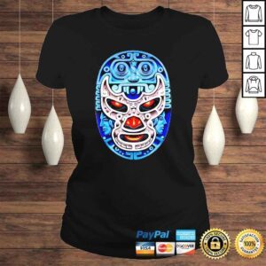 ClassicLadies FeelInk Demon Blue Lucha Libre Wrestler Aztec Design Shirt