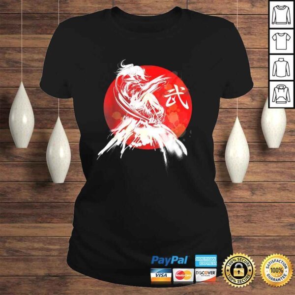 Female Samurai Japanese Warrior Retro Japan Calligraphy ArT-shirt - Image 3