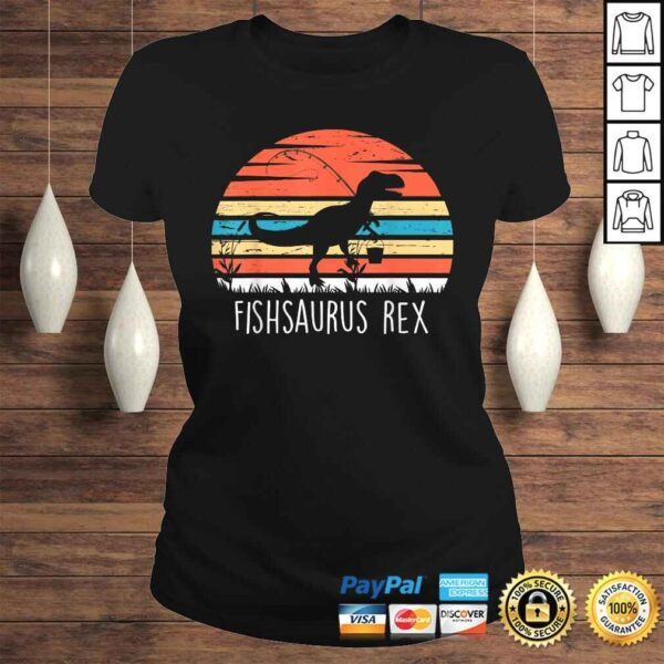 Fishing Shirt For Boys Fishsaurus T Rex Dinosaur Shirt - Image 3