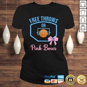 ClassicLadies Free throws or Pink Bows gender reveal designs Tshirt