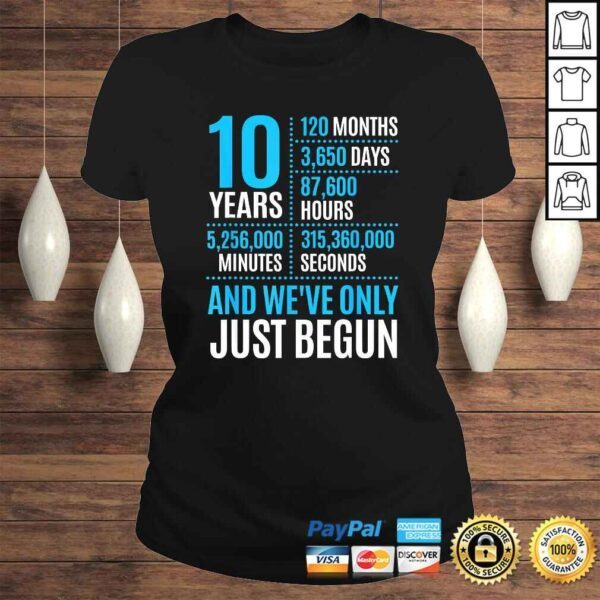 Funny 10 Year Anniversary Shirt Couple Her or Him Wedding T-shirt - Image 3