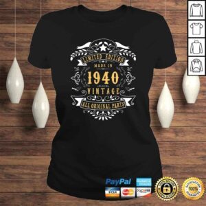 ClassicLadies Funny 80 Years Old Made in 1940 Vintage 80th Birthday Gift Idea Tee TShirt