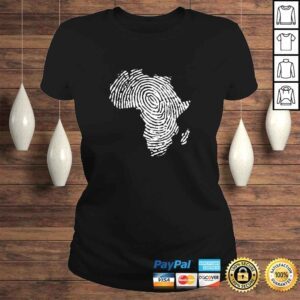 ClassicLadies Funny Africa DNA Fingerprint Africa Map Thumbprint Black Pride TShirt