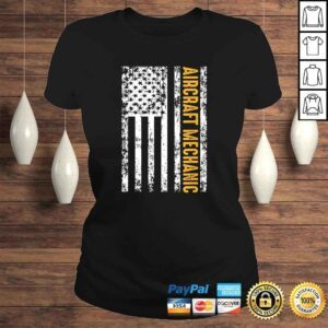 ClassicLadies Funny Aircraft Mechanic USA Flag Airplane Tee Shirt