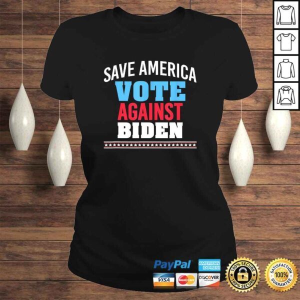 Funny Anti Joe Biden, Save America Vote Against Joe Biden V-Neck T-Shirt - Image 3