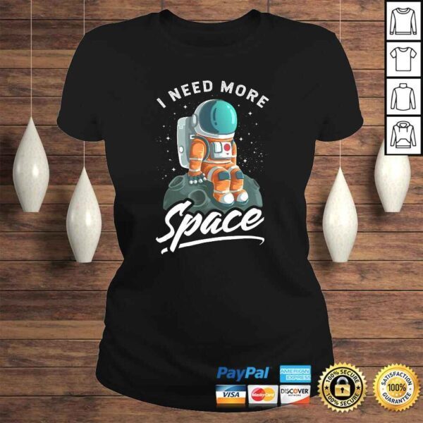 Funny Astronaut I Need More Space Asteroid Funny Graphic Tee Shirt - Image 3