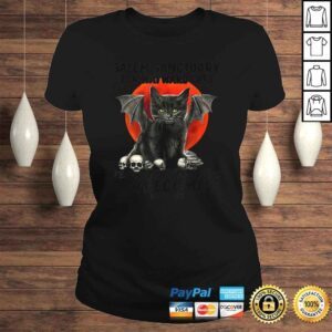 ClassicLadies Funny BATCAT SKULL SALEM SANCTUARY FOR WAYWARD CATS Tee Shirt