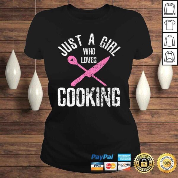 Funny Cook Just A Girl Who Loves Cooking Chef Vintage TShirt - Image 3