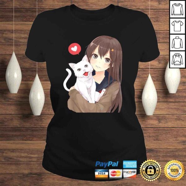 Funny Cute Anime Girl and Kitty CaTee Shirt - Image 3