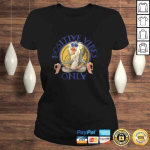 ClassicLadies Funny Disney Lion King Rafiki Meditating Positive Vibes Only TShirt