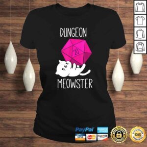 ClassicLadies Funny Dungeon Meowster Funny Nerdy Cat D20 Dice RPG Gamer TShirt