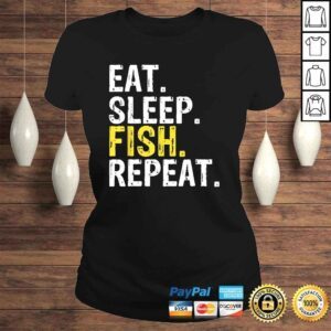 ClassicLadies Funny Eat Sleep Fish Repeat Shirt