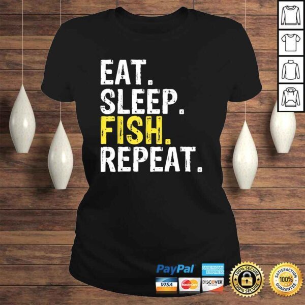 Funny Eat Sleep Fish Repeat Shirt - Image 3