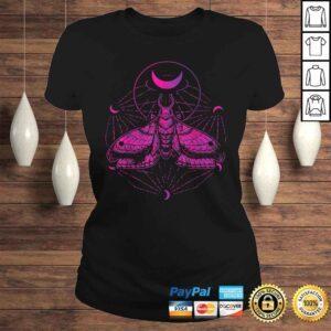 ClassicLadies Funny Goth Moth And Crescent Moon Creepy Shirt Gift For Goths Gift Top