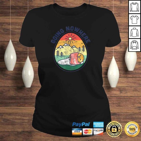 Funny Gudetama the Lazy Egg Camping Going Nowhere V-Neck T-Shirt - Image 3