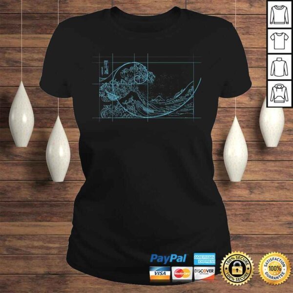 Funny Hokusai Meets Fibonacci, Linear, Blue Gift Top - Image 3