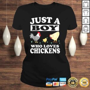 ClassicLadies Funny Just A Boy Who Loves Chickens Farm Chicken TShirt Gift