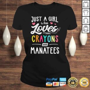 ClassicLadies Funny Just A Girl Who Loves Crayons And Manatees Kids Youth Shirt