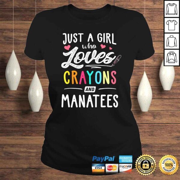 Funny Just A Girl Who Loves Crayons And Manatees Kids, Youth Shirt - Image 3