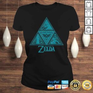 ClassicLadies Funny Legend of Zelda Teal Triforce Symbolism Graphic Tee Shirt