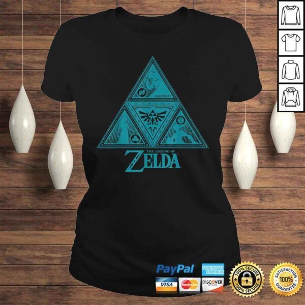 Funny Legend of Zelda Teal Triforce Symbolism Graphic Tee Shirt - Image 3