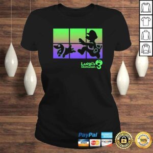 ClassicLadies Funny Luigis Mansion 3 Luigi And Polterpup Silhouette TShirt