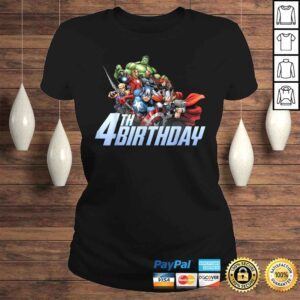 ClassicLadies Funny Marvel Avengers Action Shot 4th Birthday TShirt