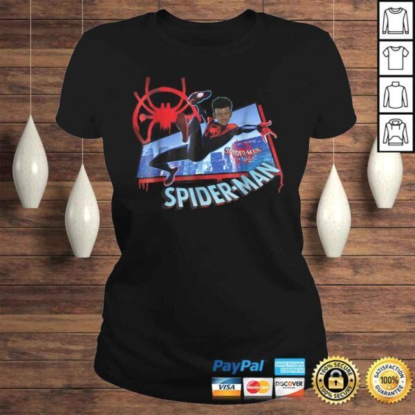 Funny Marvel Spider-Man Into the Spider-Verse Miles Kick V-Neck T-Shirt - Image 3