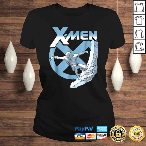 Funny Marvel X-Men Iceman Blue X Epic Cold Slide Graphic Shirt - Image 3