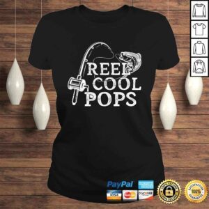 ClassicLadies Funny Mens Vintage Reel Cool Pops Fishing Gift For Dad or Grandpa VNeck TShirt