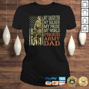 ClassicLadies Funny My Daughter My Soldier Hero Proud Army Dad Military Father VNeck TShirt