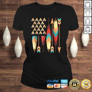 ClassicLadies Funny Native American Pride USA Flag Tshirt