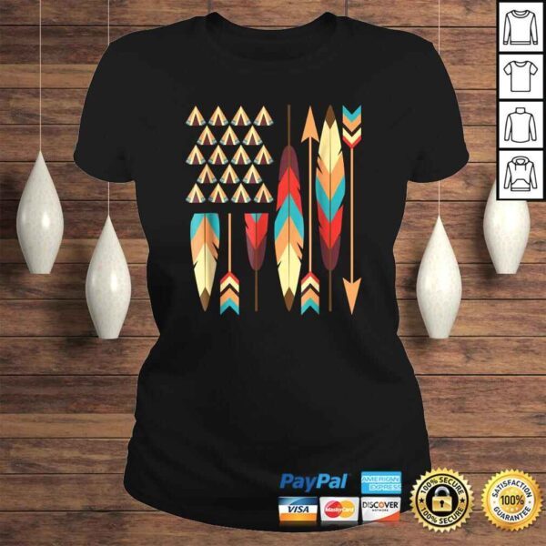 Funny Native American Pride USA Flag T-shirt - Image 3