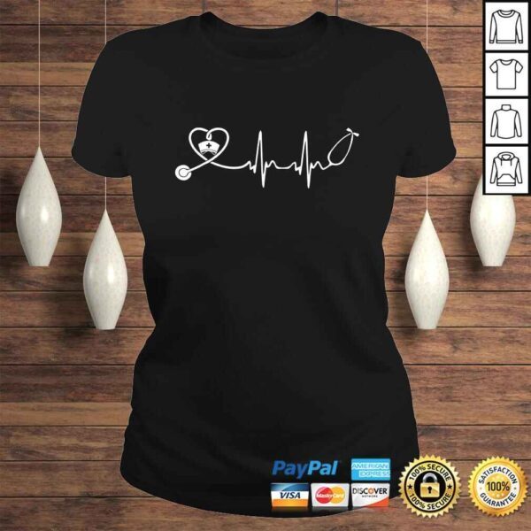 Funny Nurse Stethoscope HeartbeaTShirt - Image 3