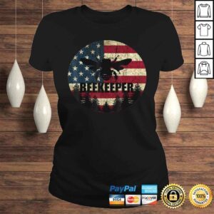 ClassicLadies Funny Patriotic Beekeeper Shirt American Flag 4th of july Gift Bee TShirt