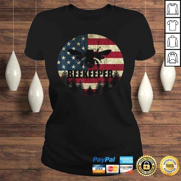 Funny Patriotic Beekeeper Shirt American Flag 4th of july Gift Bee TShirt - Image 3