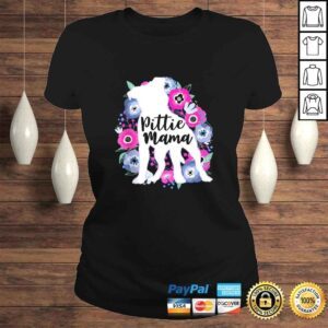 ClassicLadies Funny Pittie Mama Floral Flowers Pitbull Cute Pit Bull Mom Gift Shirt