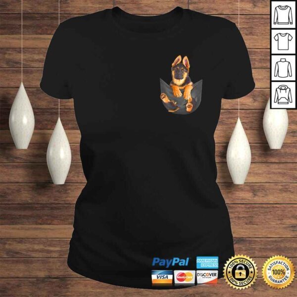 Funny Pocket German Shepherd Puppy! Cute Dog Lover Tee T-Shirt - Image 3