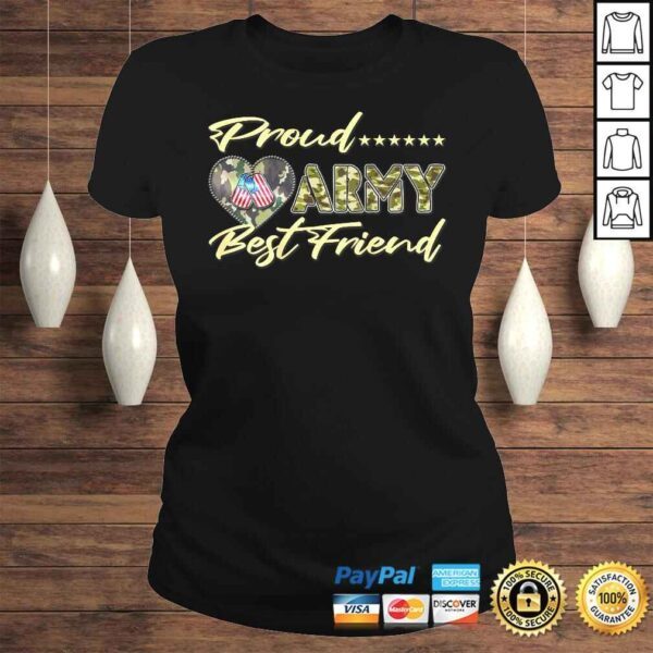 Funny Proud Army Best Friend - US Flag Dog Tag Heart Military T-shirt - Image 3