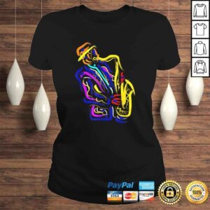 ClassicLadies Funny Saxophonist Jazz Musician Gift Idea Saxophone VNeck TShirt