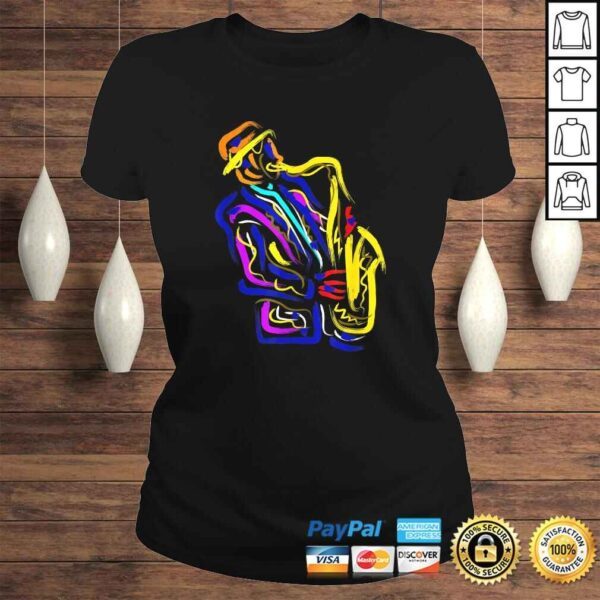 Funny Saxophonist Jazz Musician Gift Idea Saxophone V-Neck T-Shirt - Image 3