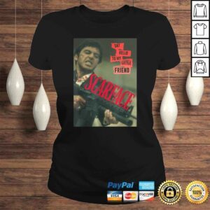 ClassicLadies Funny Scarface Say Hello To My Little Friend Photo Graphic TShirt