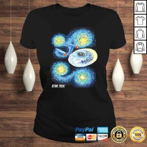 ClassicLadies Funny Star Trek Original Series Starry Night Paint Graphic Tee TShirt