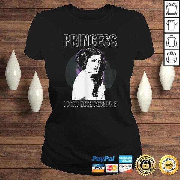 Funny Star Wars Princess Leia I Don't Need Rescuing Shirt - Image 3